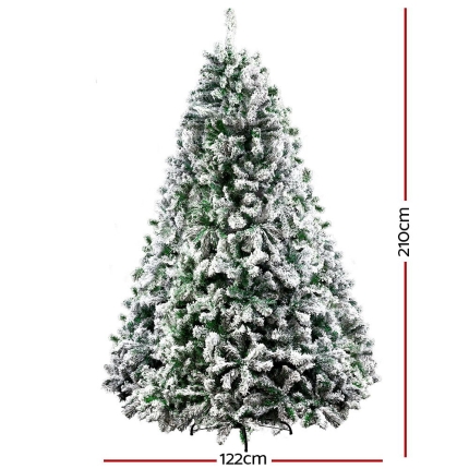 Jingle Jollys Christmas Tree 2.1M 7FT Xmas Decorations Snow Home Decor 1106 Tips - Image 2