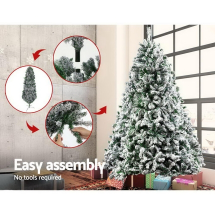 Jingle Jollys Christmas Tree 2.1M 7FT Xmas Decorations Snow Home Decor 1106 Tips - Image 5