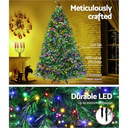 Jingle Jollys Christmas Tree LED 2.1M 7FT Xmas Decorations Green Home Decor - Image 4