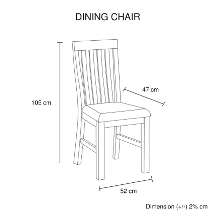 2x Java Dining Chair Oak - Image 8