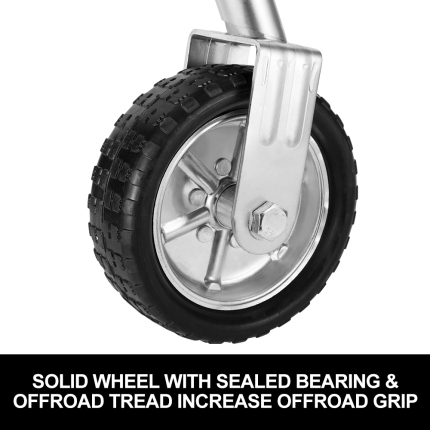 Jockey Wheel 10" Swing Up Solid Wheel 1000KG Caravan Boat Trailer Greasable - Image 5