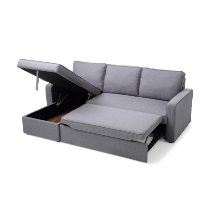 Yarra Corner Sofa Bed Grey - Image 3