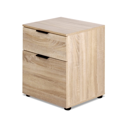 2 Drawer Filing Cabinet Office Shelves Storage Drawers Cupboard Wood File Home - Image 3