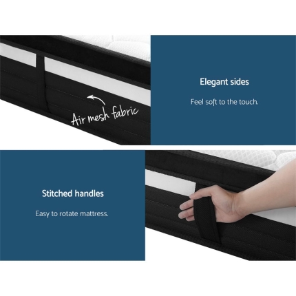 Giselle Bedding Super Firm Mattress Queen Size Bed 7 Zone Pocket Spring Foam 28cm - Image 5