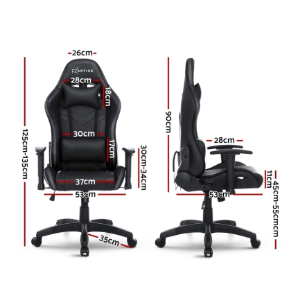 Artiss Gaming Office Chair RGB LED Lights Computer Desk Chair Home Work Chairs - Image 2