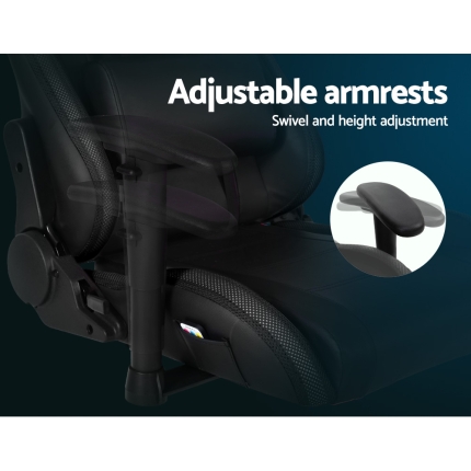 Artiss Gaming Office Chair RGB LED Lights Computer Desk Chair Home Work Chairs - Image 6