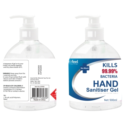 Relifeel Hand Sanitiser 3L 500mL x6 72% Alcohol Sanitizer Gel Instant Wash - Image 3