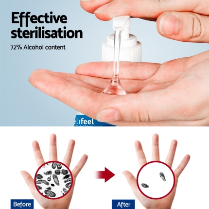 Relifeel Hand Sanitiser 3L 500mL x6 72% Alcohol Sanitizer Gel Instant Wash - Image 5