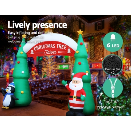 Jingle Jollys Inflatable Christmas Santa On Sleigh 2.8M Lights Outdoor Decorations - Image 5