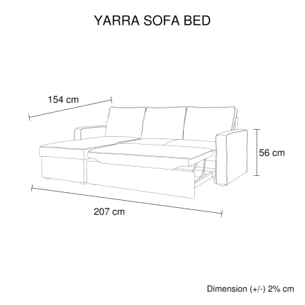 Yarra Corner Sofa Bed Grey - Image 7