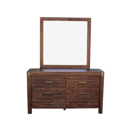 NOWRA 6 Drawer Dresser Chocolate - Image 2