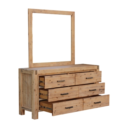 NOWRA 6 Drawer Dresser Chocolate - Image 3