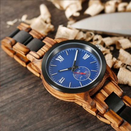Handcrafted Zebra Ebony Wood Watch - Best Gift Idea! - Image 6