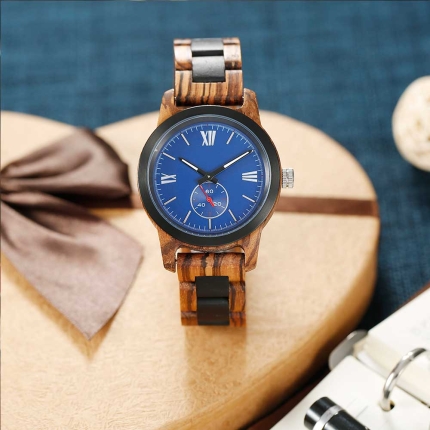 Handcrafted Zebra Ebony Wood Watch - Best Gift Idea! - Image 3
