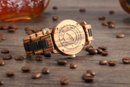 Handcrafted Zebra Ebony Wood Watch - Best Gift Idea! - Image 7