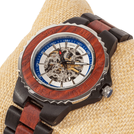 Men Genuine Automatic Rose Ebony Wooden Watches No Battery Needed - Image 4
