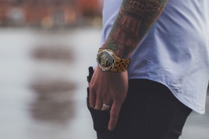 Men Dual Wheel Automatic Walnut Wood Watch - Image 8
