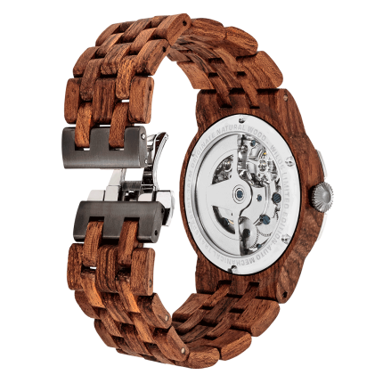 Men Dual Wheel Automatic Kosso Wood Watch - Image 3