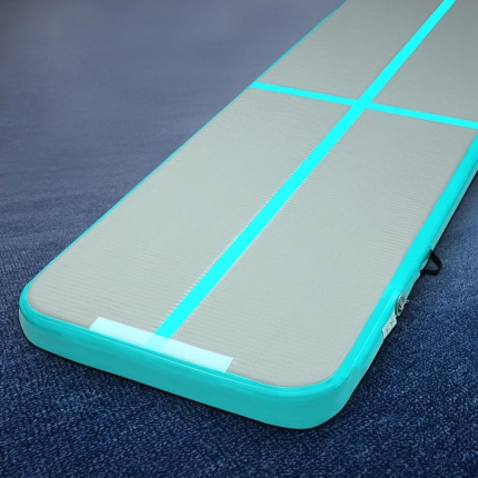 Everfit 3m x 1m Air Track Mat Gymnastic Tumbling Mint Green and Grey - Image 7