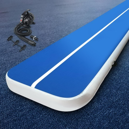 Everfit 5X1M Inflatable Air Track Mat 20CM Thick with Pump Tumbling Gymnastics Blue - Image 7