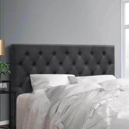 Queen Size Bed Head Headboard Bedhead Fabric Frame Base CAPPI Charcoal - Image 7