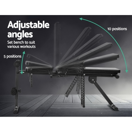 Everfit Adjustable FID Weight Bench Flat Incline Fitness Gym Equipment - Image 3