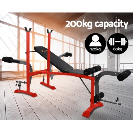 Everfit Multi Station Weight Bench Press Fitness Weights Equipment Incline Black - Image 4