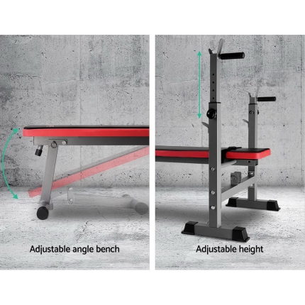 Everfit Multi-Station Weight Bench Press Weights Equipment Fitness Home Gym Red - Image 3