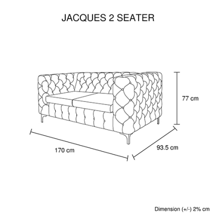 Jacques 2 Seater Black Colour - Image 6