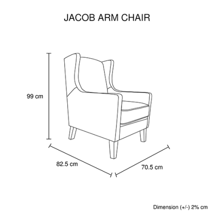 Jacob Arm Chair Beige Colour - Image 6