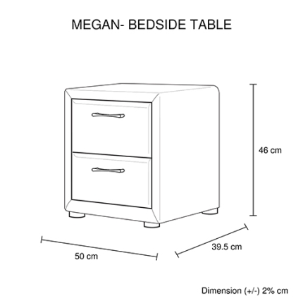 Megan Bedside Table Light Grey - Image 6