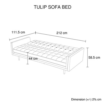 Tulip 3 Seater Sofa Bed Grey - Image 7