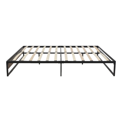 Metal Bed Frame King Size Mattress Base Platform Foundation Wooden Black OSLO - Image 3