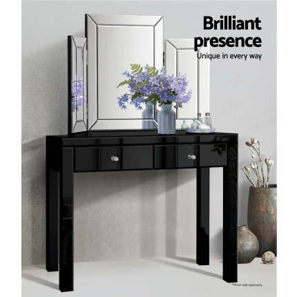 Artiss Mirrored Furniture Console Table Hallway Hall Entry Dressing Side Drawers - Image 4