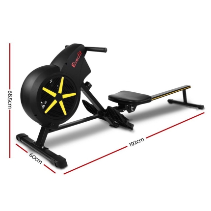Everfit Rowing Exercise Machine Rower Resistance Fitness Home Gym Cardio Air - Image 2