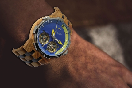 Men Dual Wheel Automatic Ambila Wood Watch - Image 7