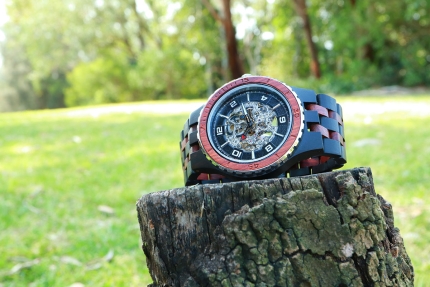 Men Premium Self-Winding Transparent Body Ebony Rosewood Watches - Image 5