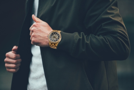 Men Premium Self-Winding Transparent Body Zebra Wood Watches - Image 6