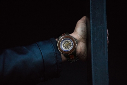 Men Genuine Automatic Rose Ebony Wooden Watches No Battery Needed - Image 8