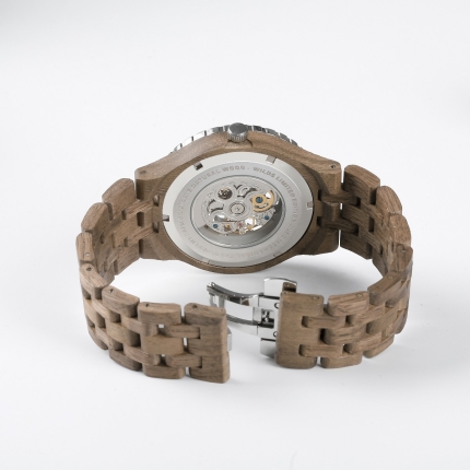 Men Premium Self-Winding Transparent Body Walnut Wood Watches - Image 3
