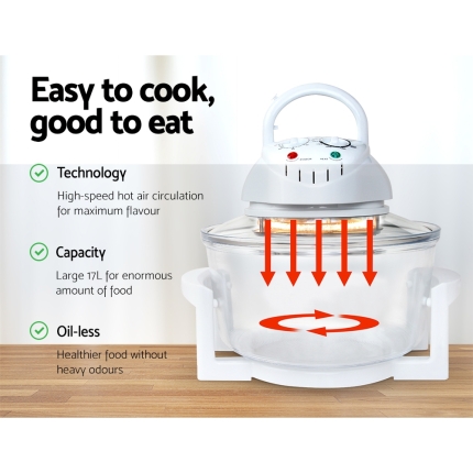 Devanti 17L Electric Convection Oven Air Fryer- White - Image 3