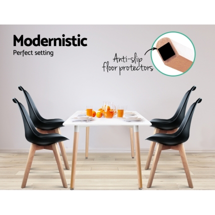 Artiss Set of 4 Padded Dining Chair - Black - Image 4
