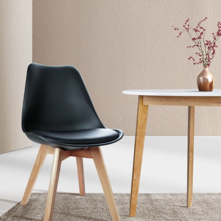 Artiss Set of 4 Padded Dining Chair - Black - Image 7