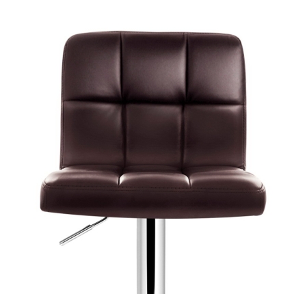 Artiss Set of 2 Gas Lift Bar Stools PU Leather - Chocolate Brown - Image 3
