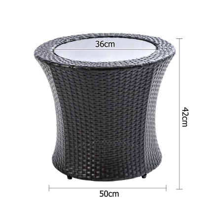 Gardeon 4 Piece PE Wicker Outdoor Set - Black - Image 3