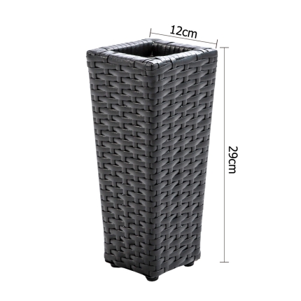 Gardeon 4 Piece PE Wicker Outdoor Set - Black - Image 4