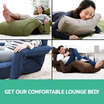 Artiss Adjustable Lounger with Arms - Charcoal - Image 5