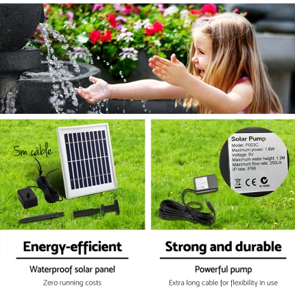 Gardeon Solar Fountain with LED Lights - Image 6