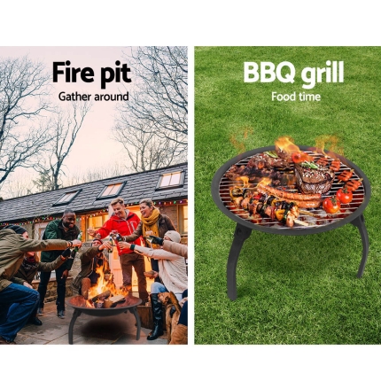Fire Pit BBQ Charcoal Grill Smoker Portable Outdoor Camping Garden Pits 30" - Image 4