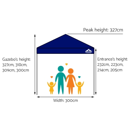 Instahut Gazebo Pop Up Marquee 3x3m Outdoor Tent Folding Wedding Gazebos Navy - Image 2